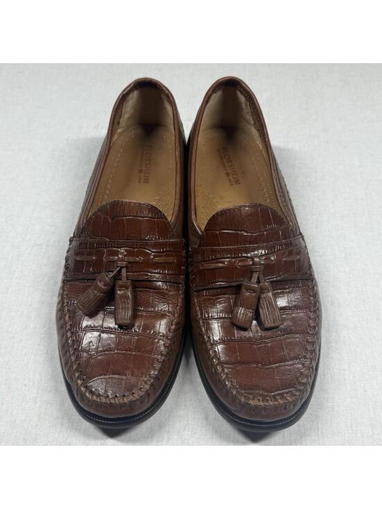FLORSHEIM Pisa Loafers Shoes Sz 8D Cognac Brown Leather Tassel Comfort EUC main image 8